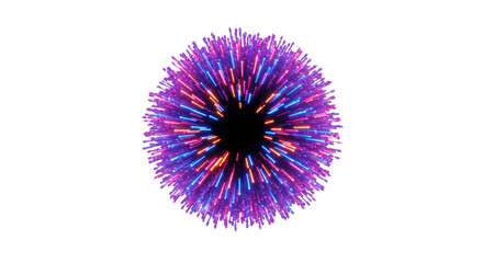 Luminous abstract circular design, soft radial burst light, vibrant gradients on transparent background, copy space, concept of dynamic energy and interconnectedness