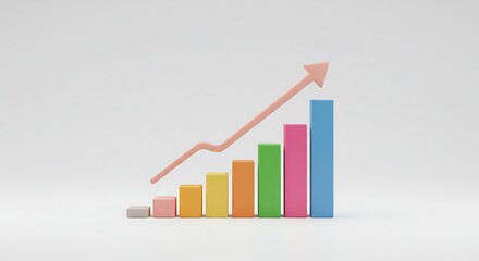 Business graph showing growth and success Positive trend and financial progress.