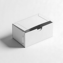 Blank white cardboard box open