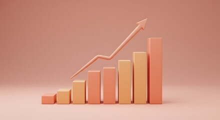 Monochromatic Bar Chart Showing Positive Growth Trend.
