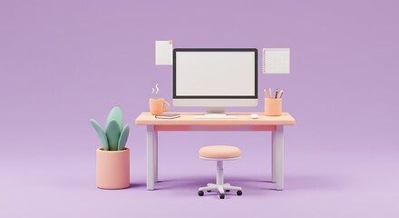 Modern Minimalist Workspace Setup for Focused Productivity.