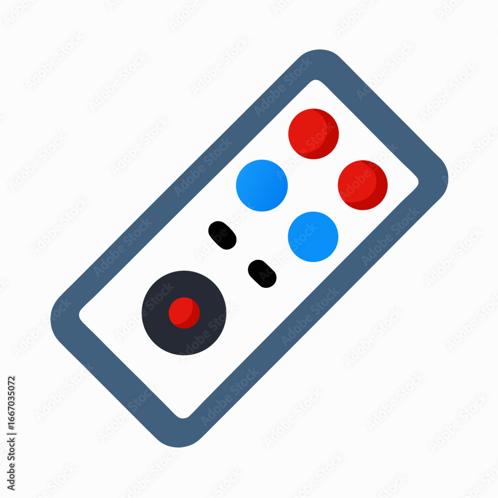 Poster modern remote control with multiple buttons on a clean white background