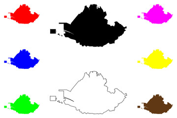 Urasoe city (Japan, Nihon-koku or Nippon-koku, Kyushu region) map vector illustration, scribble sketch Urasoe-shi map