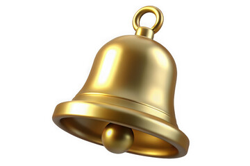 Golden bell isolated on transparent background transparent background