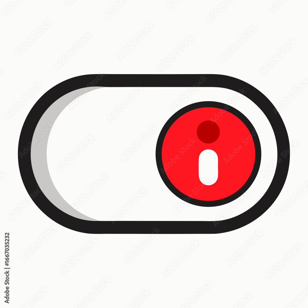 Poster simple toggle switch button graphic on white background