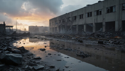 Fototapeta premium Contrasting Worlds: Chaos and Serenity – 