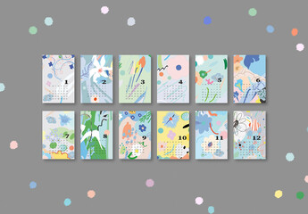 2026 Calendar With Organic Shapes Layout