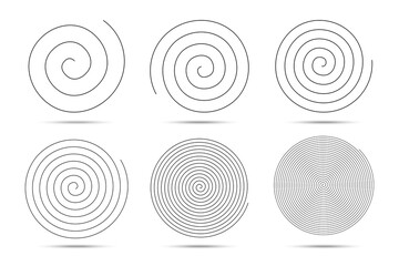 Spiral logo design elements. Vector illustration.