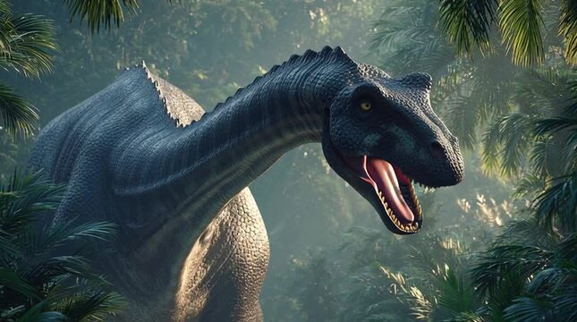 Apatosaurus dinosaur in the jungle generative ai
