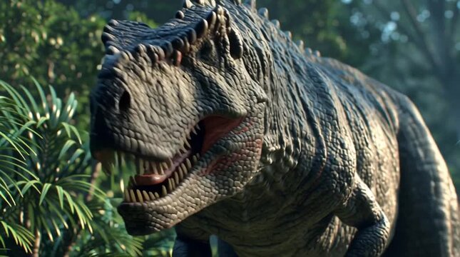 Hadrosaurus dinosaur in the jungle generative ai