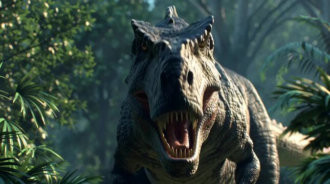 Hadrosaurus dinosaur in the jungle generative ai