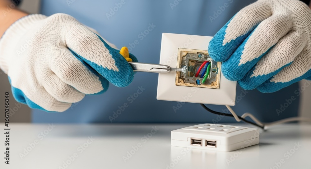 Poster stepbystep footage of removing old outlet and replacing it with a usb combo receptacle highlighting 