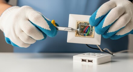 Stepbystep footage of removing old outlet and replacing it with a USB combo receptacle highlighting DIY electrical work.