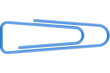Blue Paper Clip with PVC Coated, transparent background