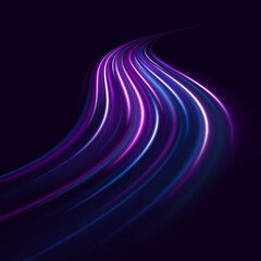 Futuristic visual flows with smooth dynamic lines and an aglow fantasy atmosphere. Surreal harmony and gradient illumination create a modern abstract space full of artistic motion.