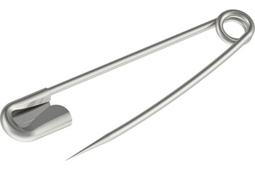 Opened Safety Pin, transparent background