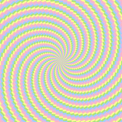 Retro sunburst or sunbeam swirl with colorful pixelated style in spring design