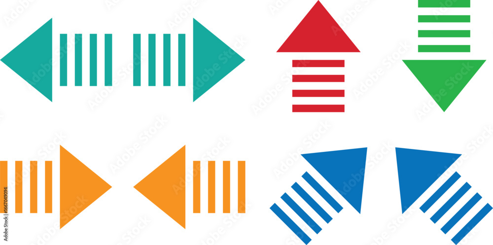 Poster collection of colorful arrows pointing in different directions