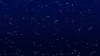 Abstract digital glitch pattern.  Scattered,  blurred,  color pixelated lights on deep navy background - Powered by Adobe