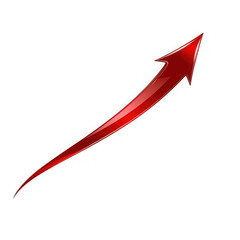 Dynamic red arrow symbolizing growth progress success and improvement on a dark backdrop transparent background