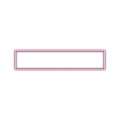 A horizontal rectangular frame with a soft pink neon glow against a white background.