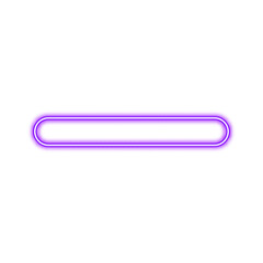 A purple neon rectangle with rounded corners on a white background.
