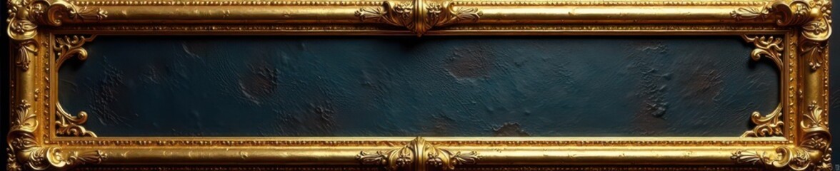 Intricately carved square frame, gilded finish, opulent style , golden embellishment, antique, decoration