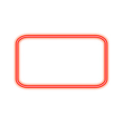 A glowing red neon rectangle with rounded corners on a white background.