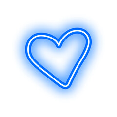 Neon blue heart graphic design.