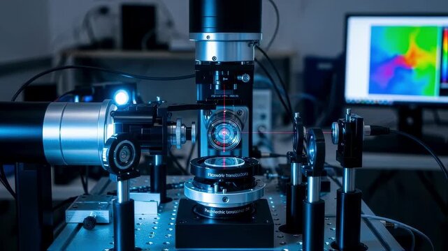 Interferometer configured for phaseshifting technique to enhance sensitivity in mirror surface topology mapping.