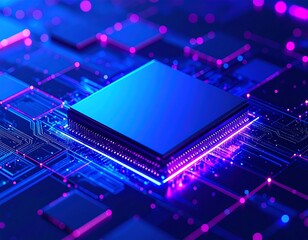 High-tech CPU on circuit board (1)