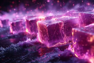 Fototapeta premium Modern abstract glowing cube illustration high resolution picture