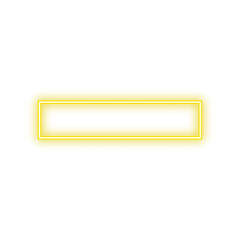 A bright yellow neon rectangle glowing with a white interior, isolated on a white background.