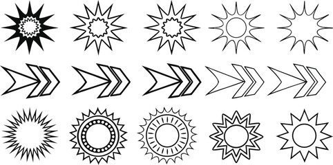 Black swooshes, swirl, text swoos, swashes, typography elements on white background. Vector text underline design, decorative flourishes, varying sizes, Artistic, typographic,