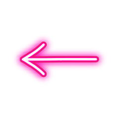 Obraz premium Pink neon glowing arrow pointing left.