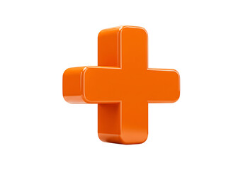 Fototapeta premium Vibrant Orange Plus Sign Symbol on Black Background