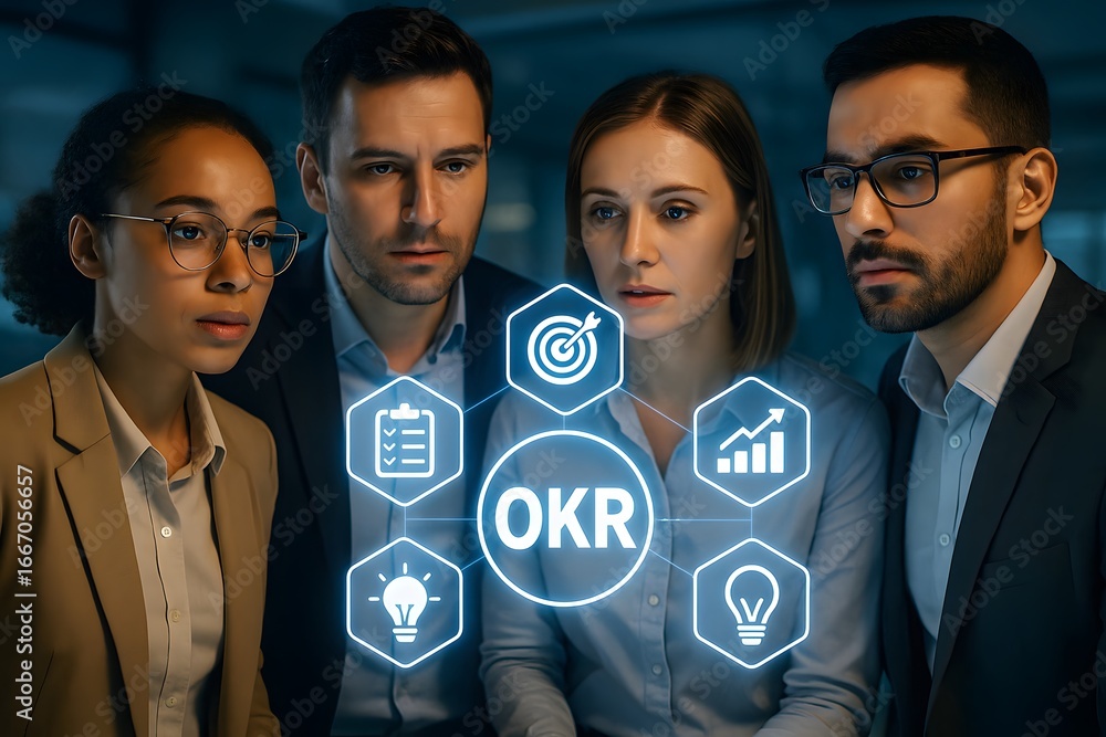 Poster okr alignment and performance dashboard