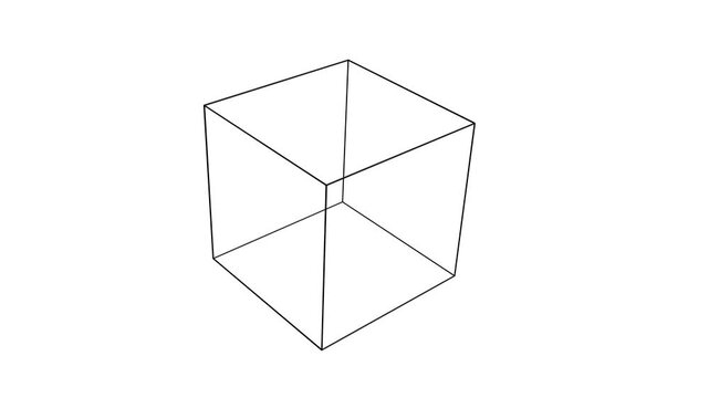 black edges cube on white bg able to loop endless