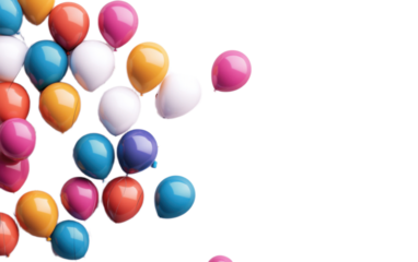 Colorful balloons on white background,png