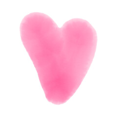 A soft, pink, watercolor heart shape graphic.