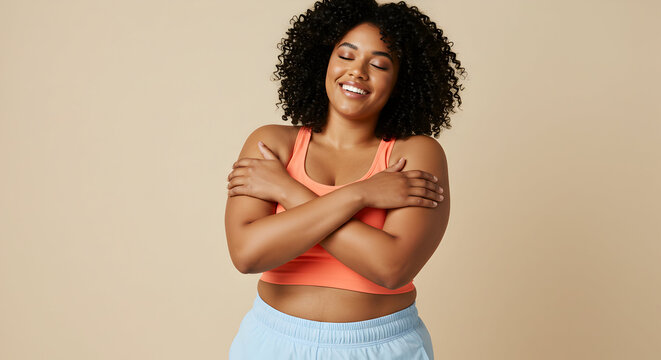 Embrace Your Body Positivity Self Love Confidence Woman Health Wellness Plus Size Beauty Care - Powered by Adobe