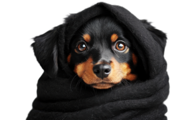 A dog wrapped on white background,png
