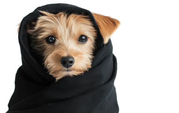 A dog wrapped on white background,png