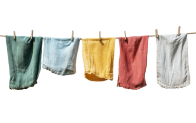Clothes line dresses on white background,png