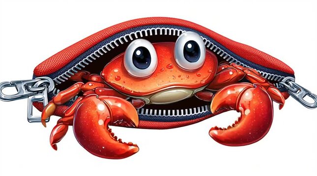 Zippers with eyes and mouth a cartoon-style vector generative ai