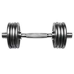 Fototapeta premium Metal dumbbell on transparent