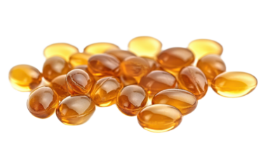 Cod liver oil omega gel capsul on white background,png