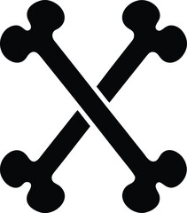 vector illustration of a crossed human bones