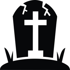 Obraz premium Halloween Tombstone silhouette icon