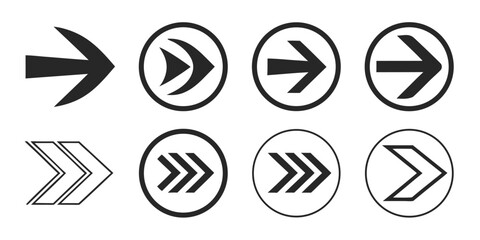 Collection of Diverse Rightward Arrow Icons